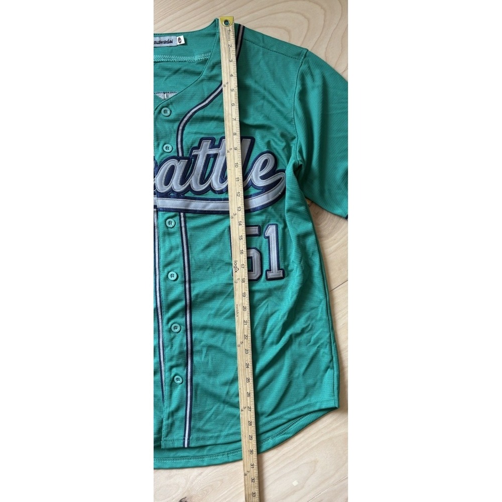 Seattle Seahawks Teal Jersey Size Large #51 Ichiro Suzuki Baseball Stitched - Picture 5 of 6